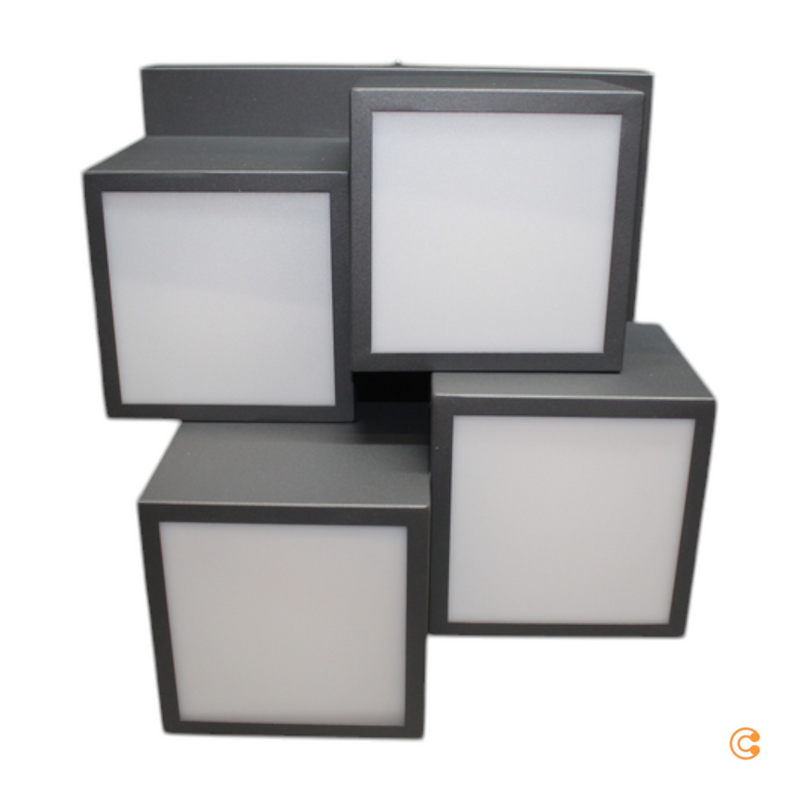 B-Ware Just Light Led Deckenleuchte Tetris Eisen 3000 K Schwarz Deckenlampe Lampe Spot - 4043689004538