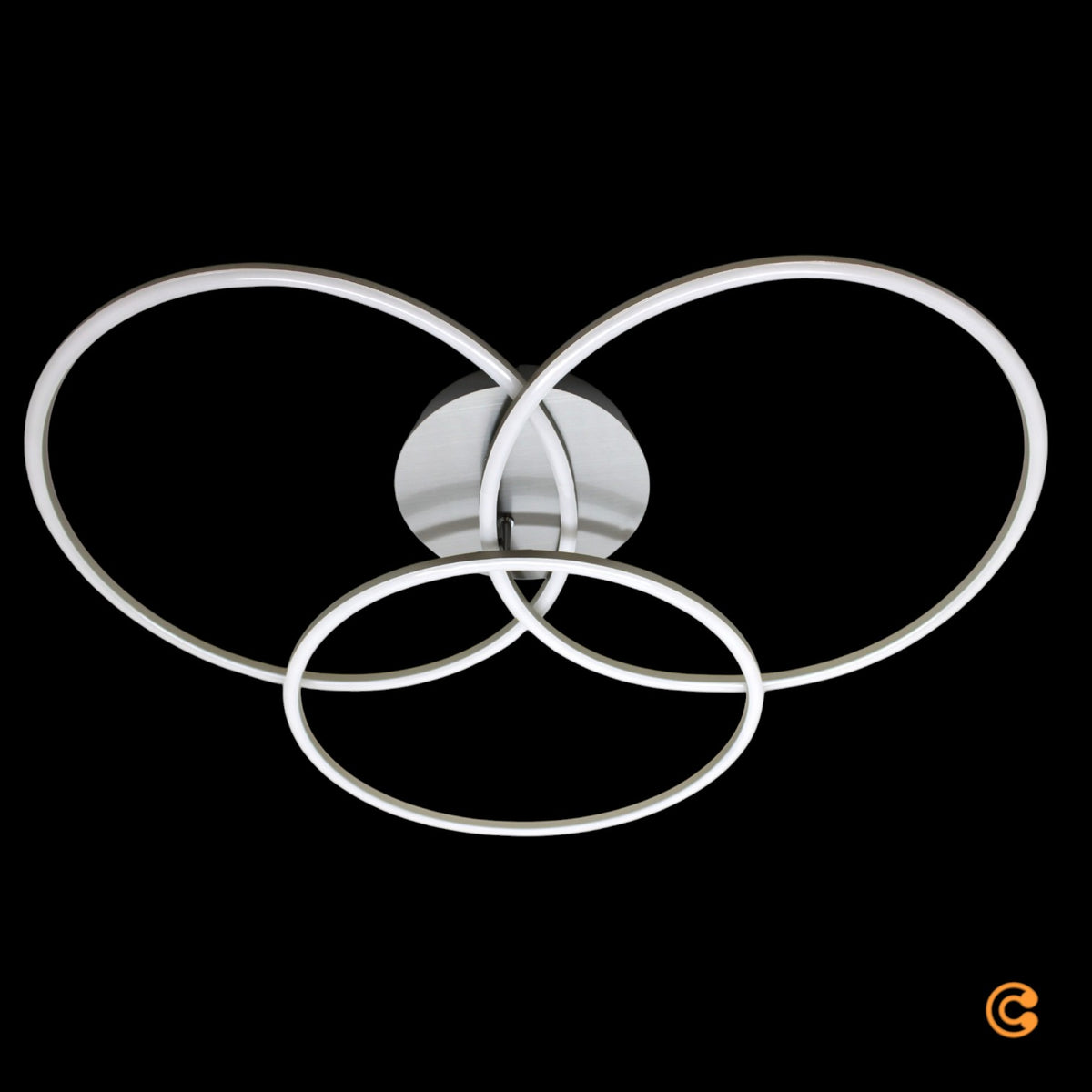 JUST LIGHT Deckenleuchte Lampe LED Ivanka Ringe stahl dimmbar warmweiß Kunststof - 4043689970574