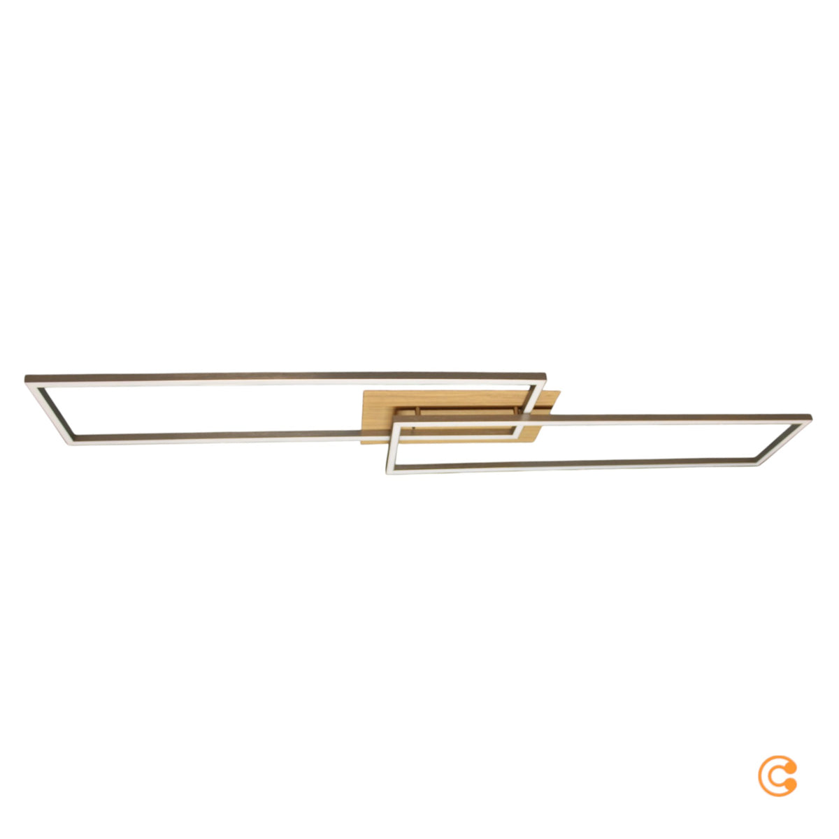 JUST LIGHT Deckenleuchte Lampe LED dimmbar Stahl Holz Fernbedienung Iven 110 cm - 4043689971236