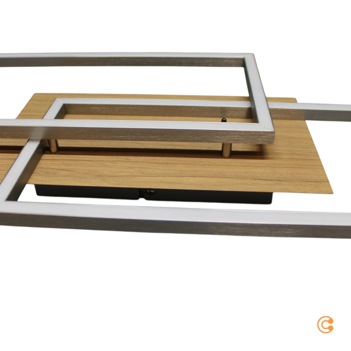 JUST LIGHT Deckenleuchte Lampe LED dimmbar Stahl Holz Fernbedienung Iven 110 cm - 4043689971236