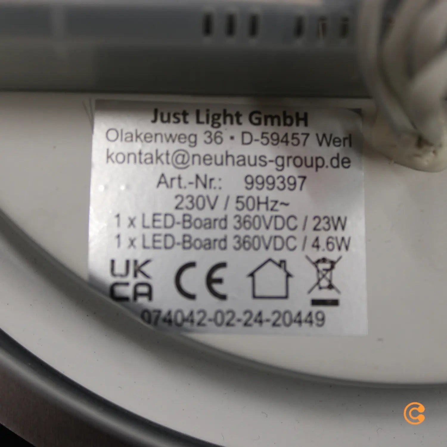 B-Ware Just Light Led Deckenleuchte Leuchte Deckenlampe 14540 95 276 W 3480lm 3000 K - 4043689993979