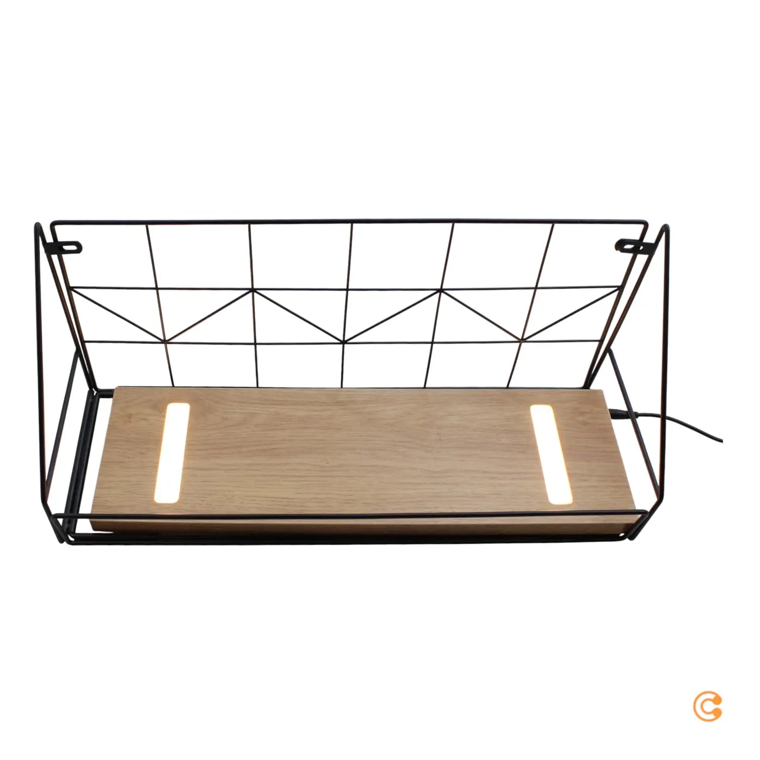Just Light. Led Wandleuchte Board Mit Holzregalboden 45 X 15 Cm Wandlampe Lampe B-Ware - 4043689987527