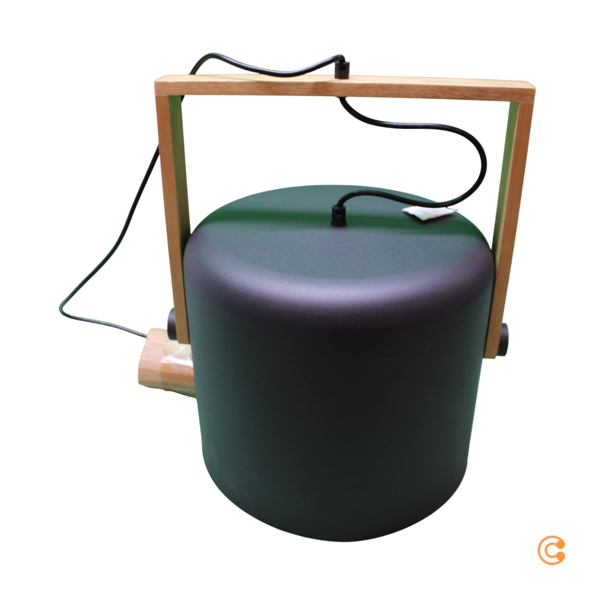 JUST LIGHT Pendelleuchte Hängelampe Cup schwarz holz 35cm Metall Holz IP20 - 4043689988463