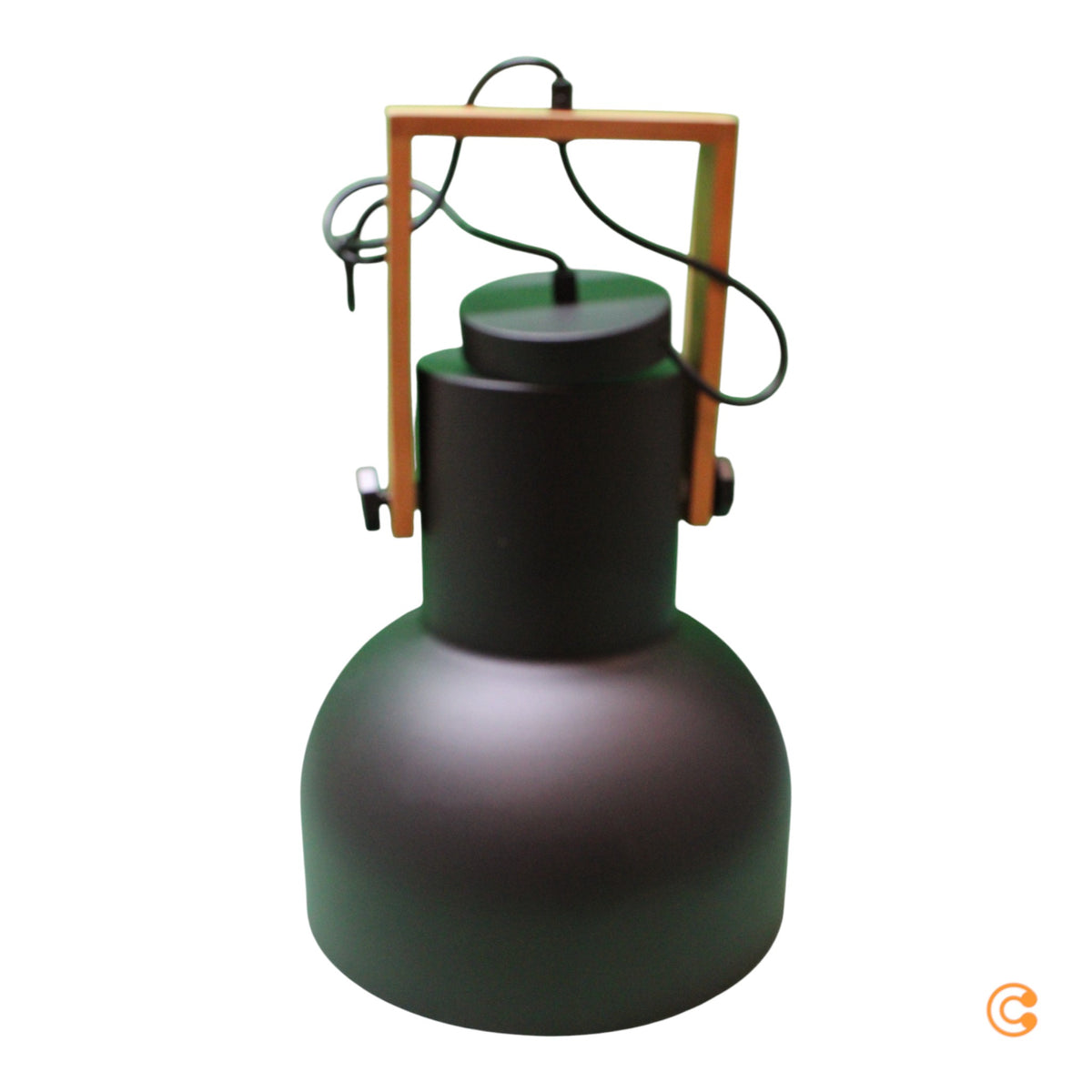 JUST LIGHT Pendelleuchte Lampe Hängelampe schwarz CUP 2 1x E27 Akazienholz - 4043689000714