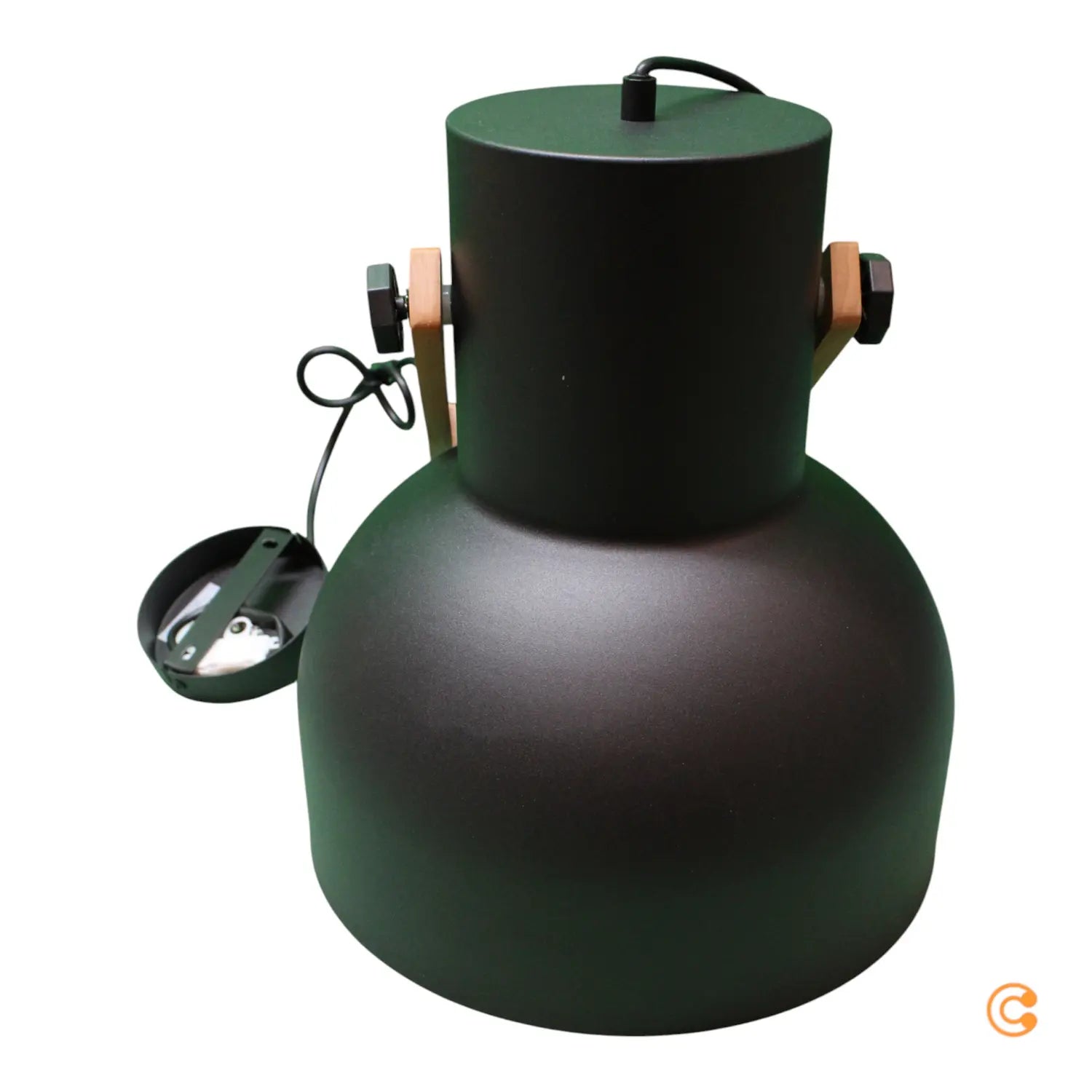 B-Ware Just Light Pendelleuchte Lampe Hängelampe Schwarz Cup 2 1x E27 Akazienholz153 - 4043689000714
