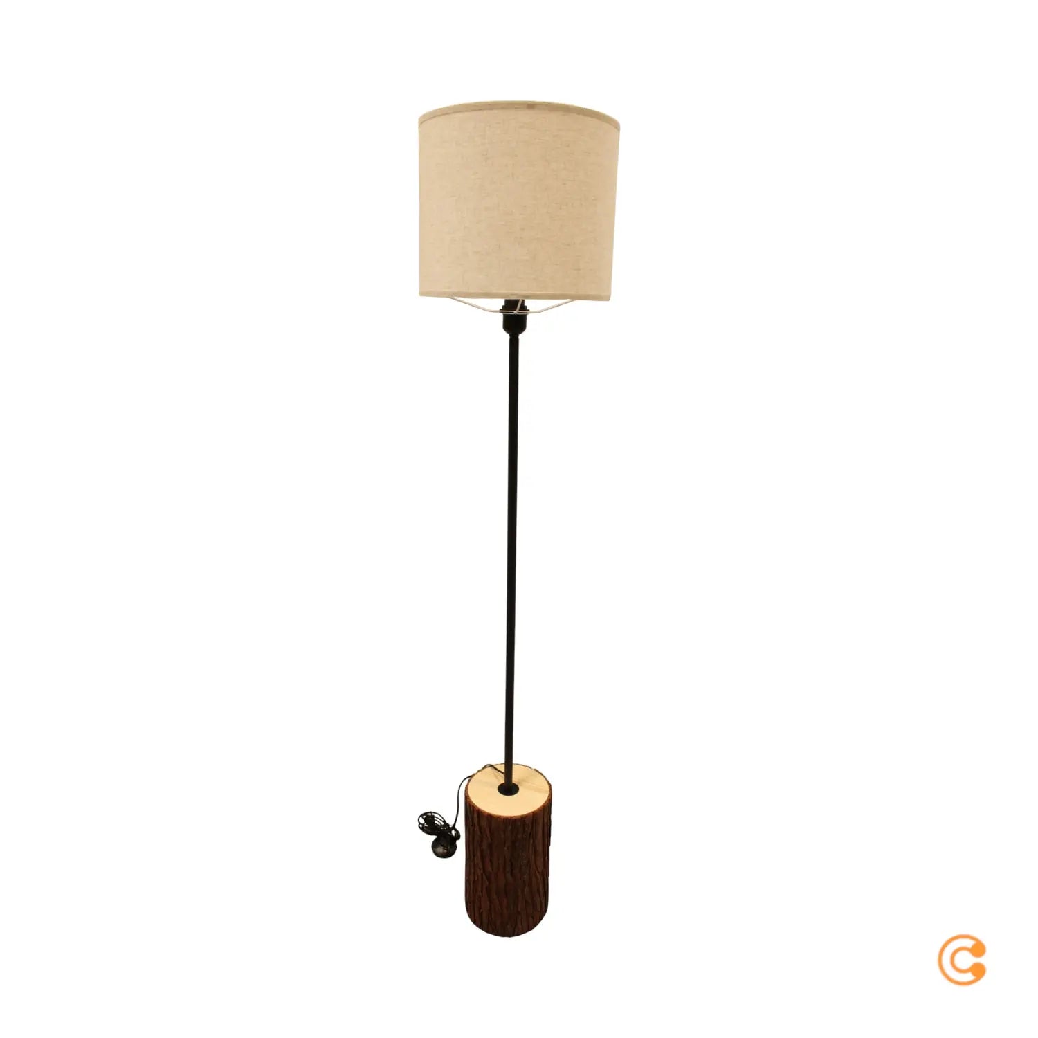 B-Ware Just Light Stehleuchte Lampe Bark Holz Creme Eisen Holz Schalter - 4043689975951