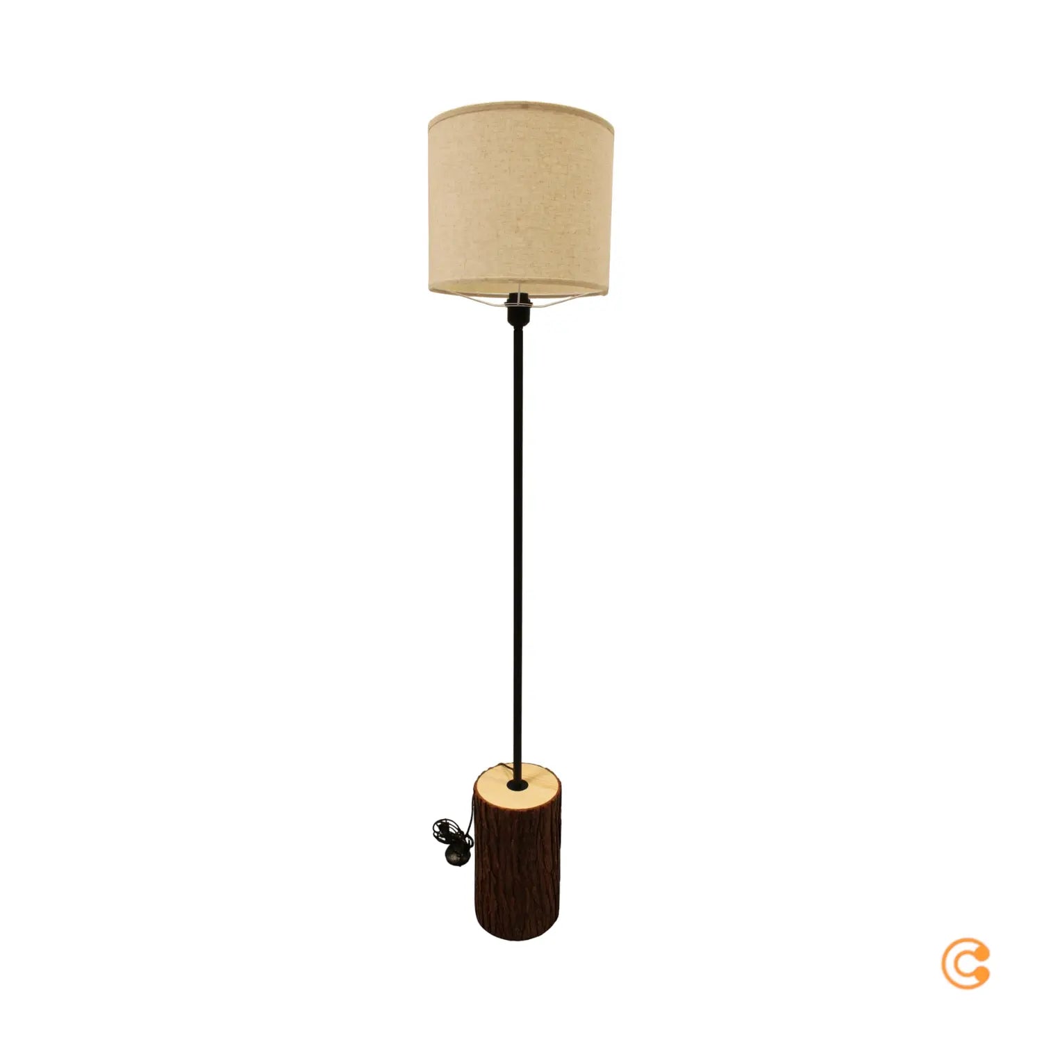 B-Ware Just Light Stehleuchte Lampe Bark Holz Creme Eisen Holz Schalter - 4043689975951