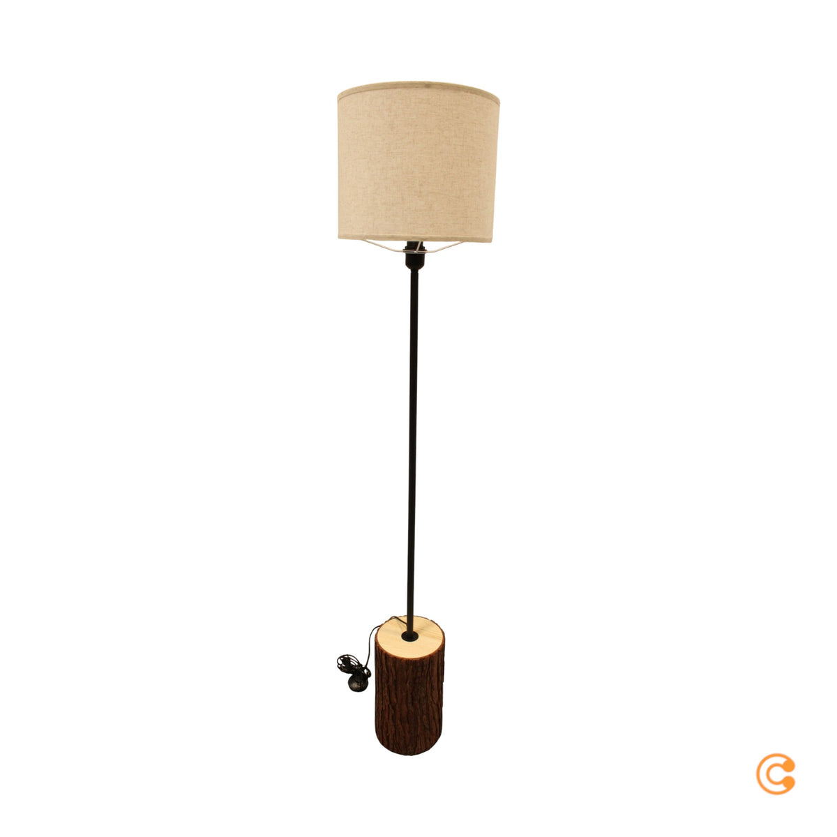 JUST LIGHT Stehleuchte Lampe Bark holz creme Eisen Holz Schalter - 4043689975951