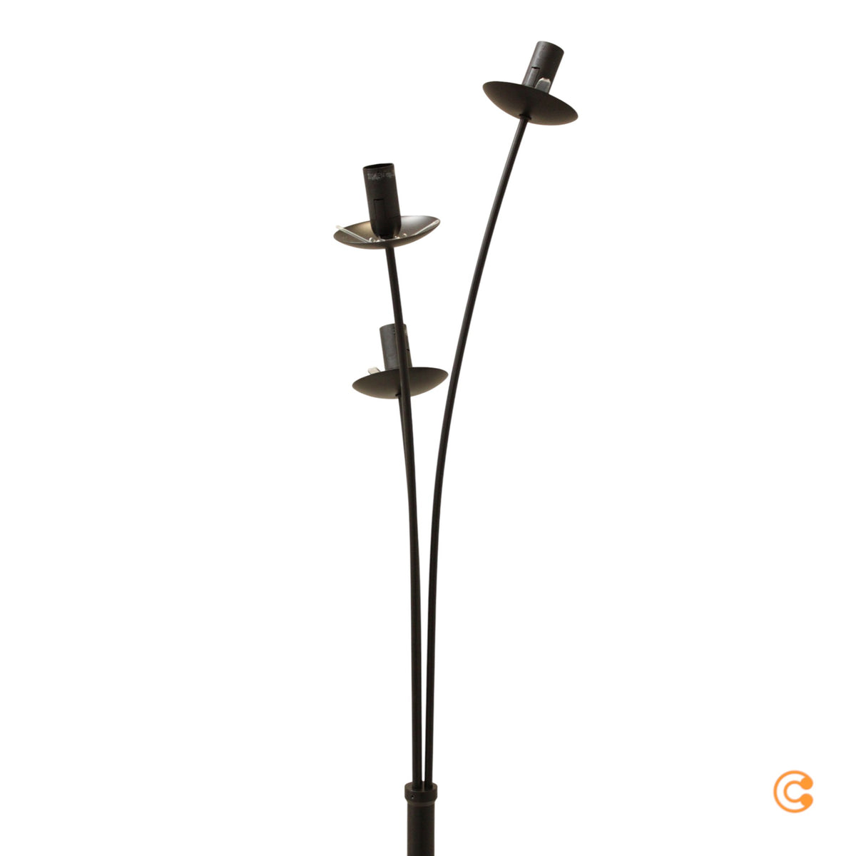 JUST LIGHT Stehleuchte Standlampe Green Widow Glasschirme schwarz rauchgrau Holz - 4043689994952