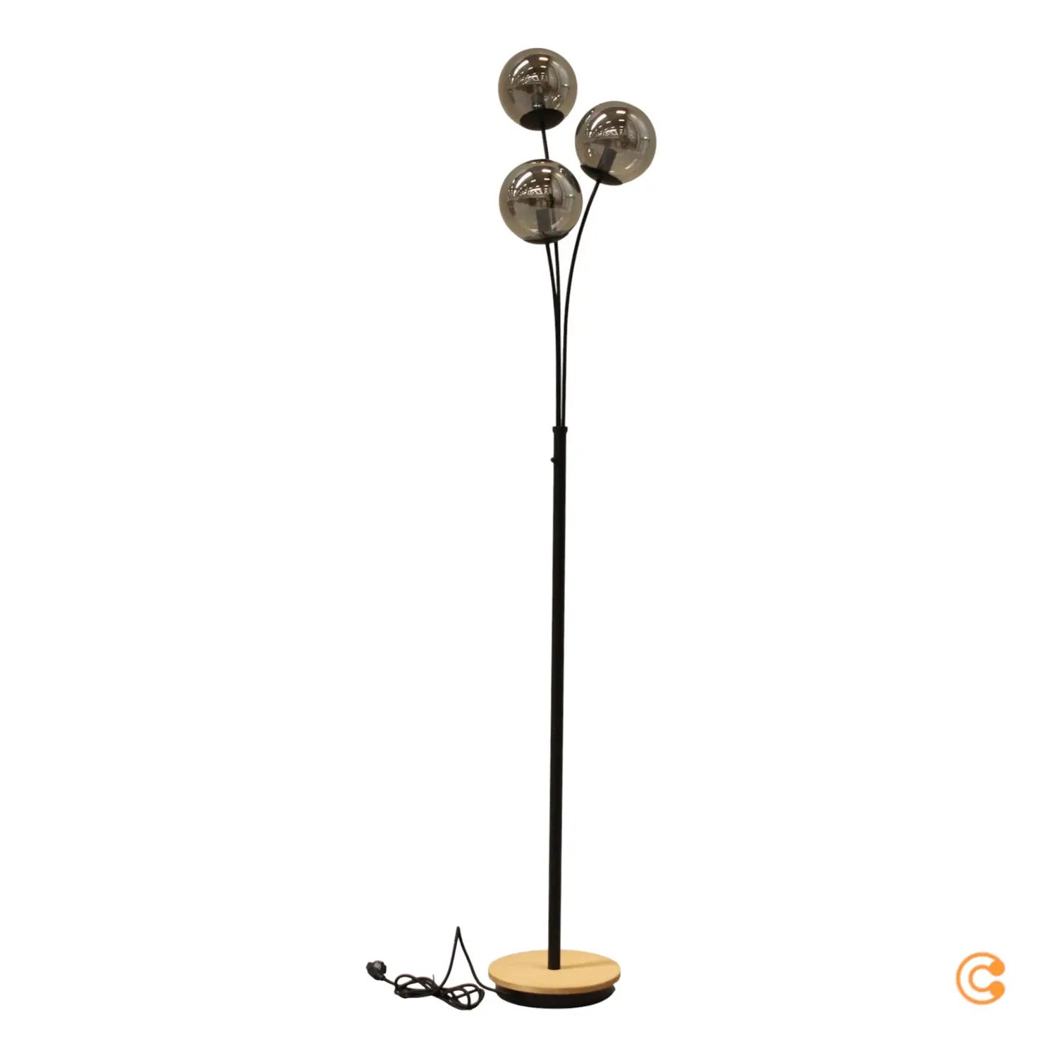 B-Ware Just Light Stehleuchte Standlampe Green Widow Glasschirme Schwarz Rauchgrau Holz - 4043689994952