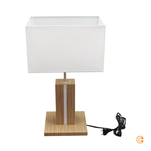 B-Ware Just Light Tischleuchte Amanda Holzoptik Zwei Lichtquellen Schalter E27 Led 48cm