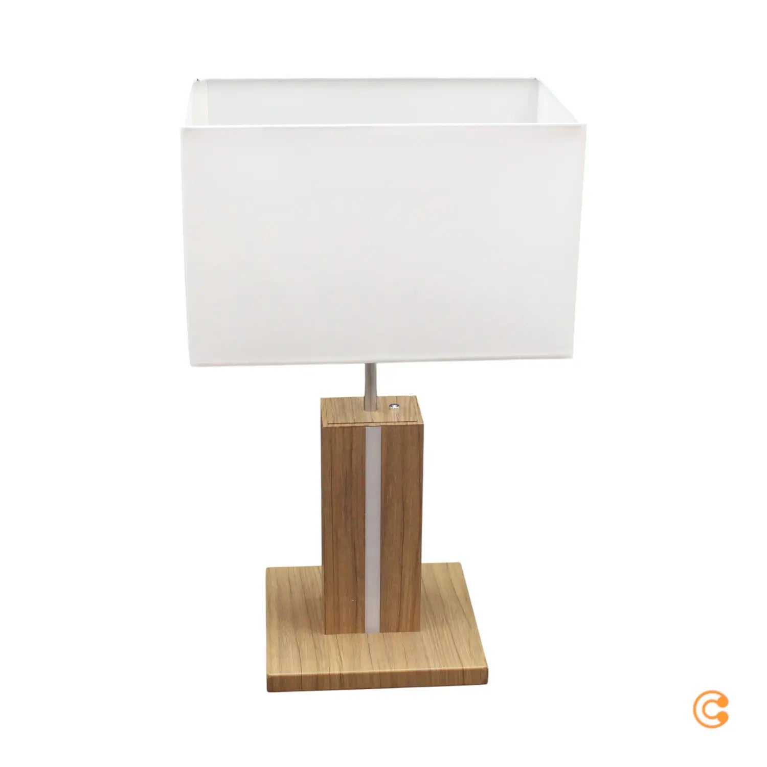 B-Ware Just Light Tischleuchte Amanda Holzoptik Zwei Lichtquellen Schalter E27 Led 48cm - 4043689971205
