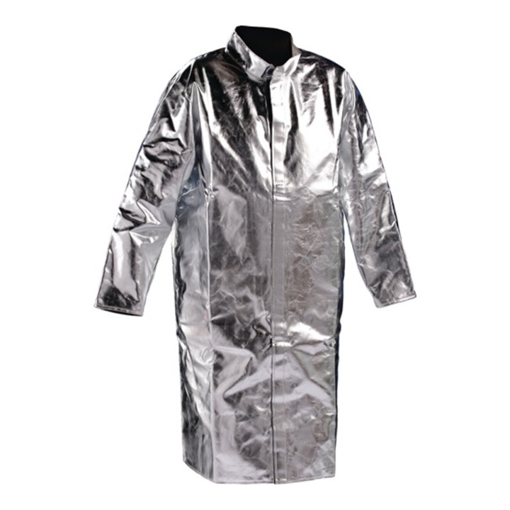 B-Ware Jutec Mantel Kittel Schutzkleidung Silber Viskose Baumwoll Gemisch Gr 52