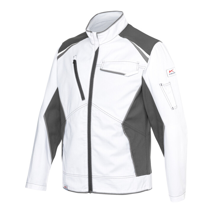 Kübler Jacke Blouson Arbeitsjacke Baumwolle Weiß Anthrazit Form 1140 Größe M B-Ware - 4053813585079