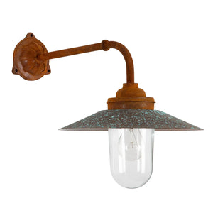 B-Ware K.S. Verlichting Außenwandlampe Wandlampe Provence Eisen Rostbraun Glas E27 Led