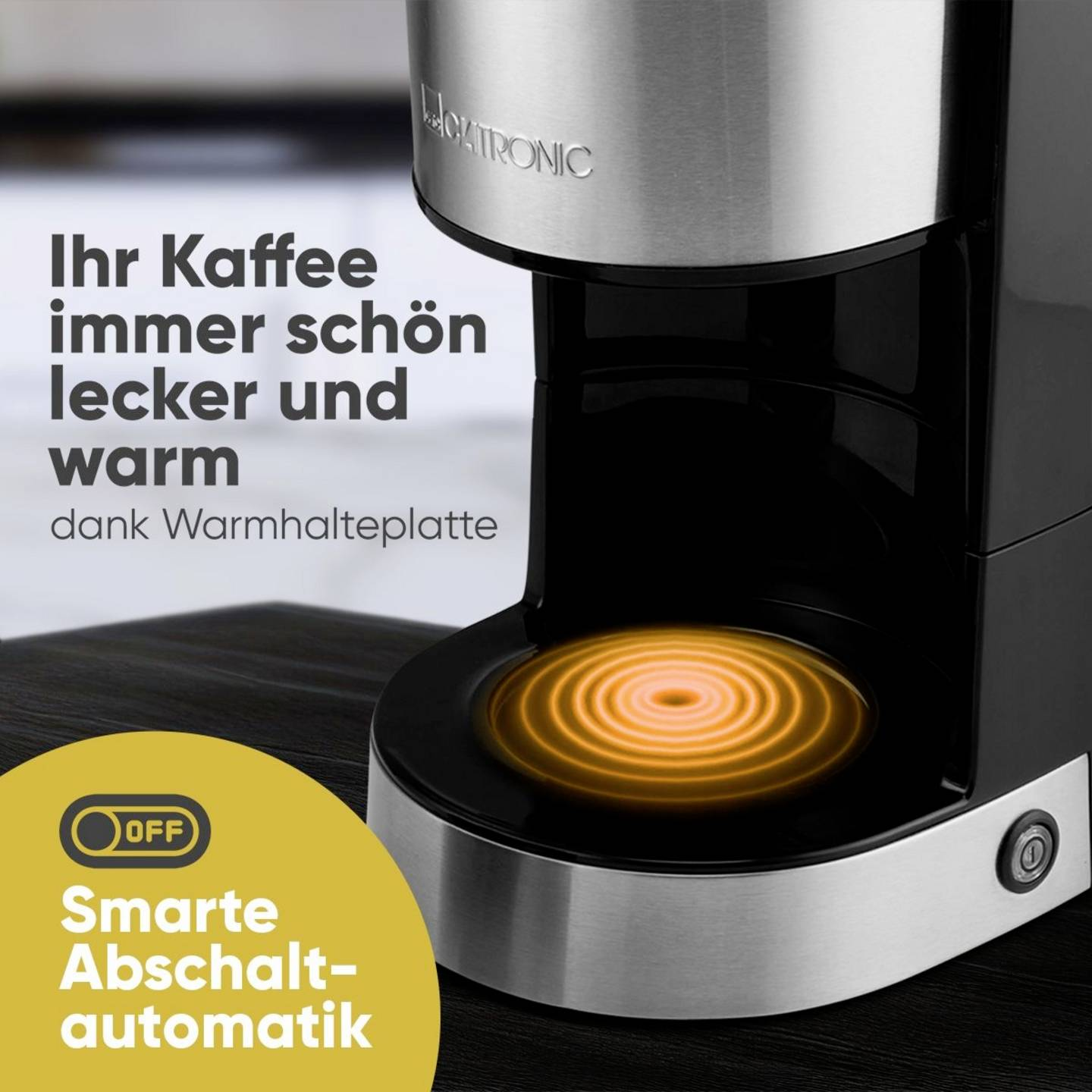 B-Ware Clatronic Ka 3808 Kaffeeautomat Kaffeemaschine Schwarz Inox Edelstahl 12 Cup - 4006160640076