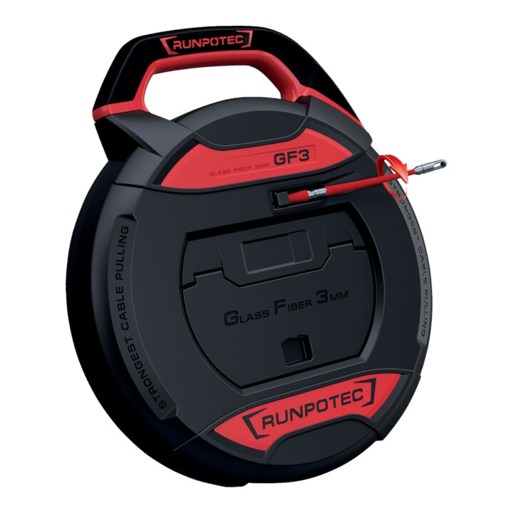B-Ware Runpotec Kabeleinziehgerät Band Kabelziehband Glasfaser 50m Biegeradius 38mm  - 9120045477160