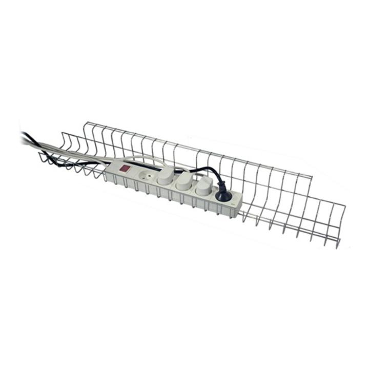 B-Ware Kabelkorb Drahtkorb Kabelmanagement Silber Für Schreibtische 790x100x50 - 5708950419884