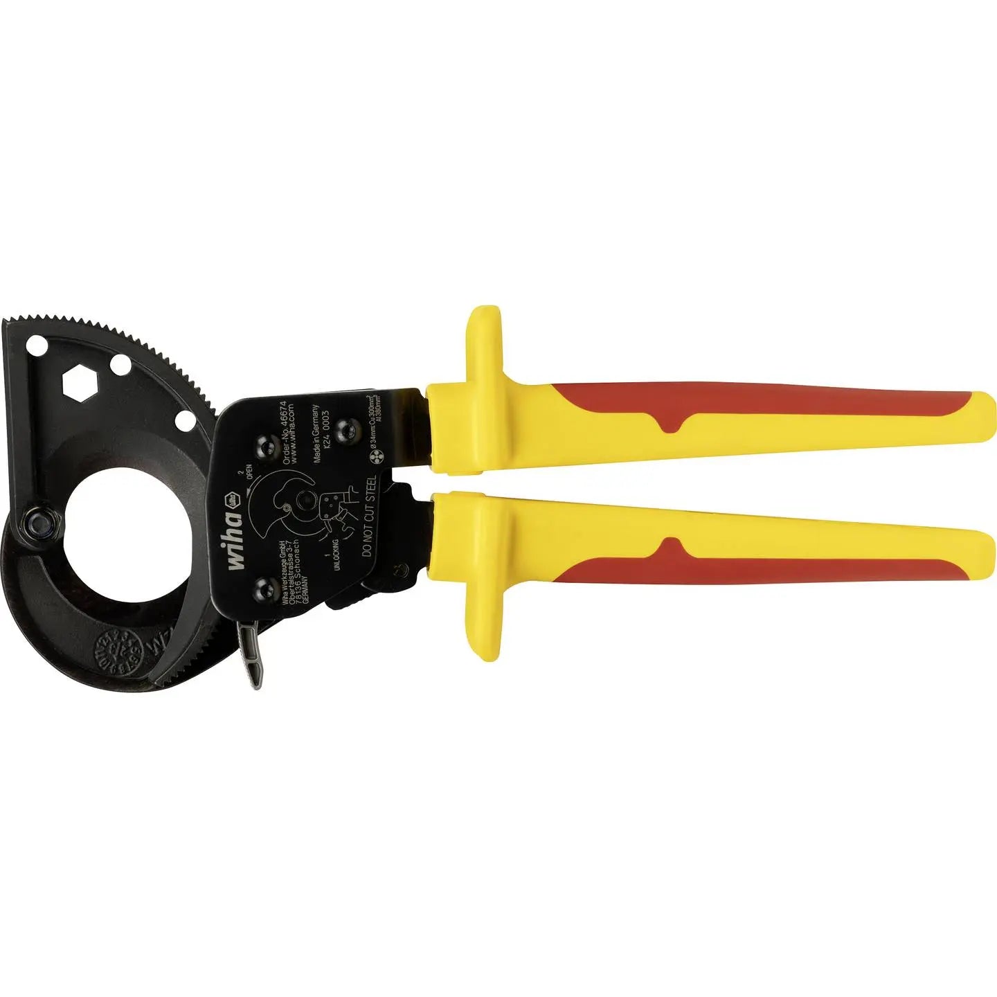 B-Ware Wiha Kabelschneider Zange Electric Ratschenprinzip Kupferkabel 300mm² 34mm 275mm