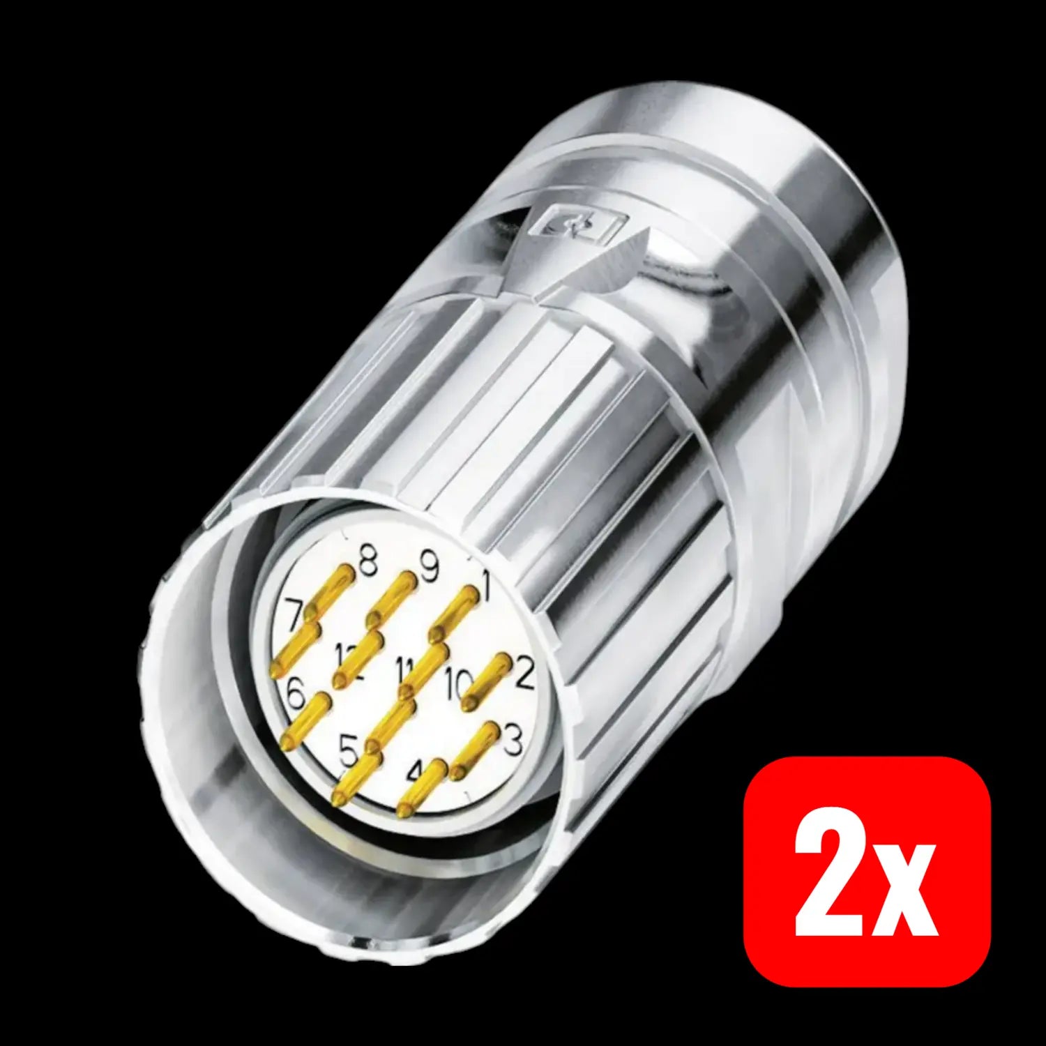 B-Ware Phoenix Contact Kabelsteckverbinder Stecker M23 Crimpen Silber Geschirmt 2 Stück - 4046356822343