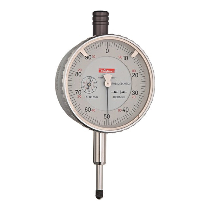 Käfer Messuhr Feinmessuhr FM1101 1mm Stoßschutz analog Werkskalibrierung - 4054773009247