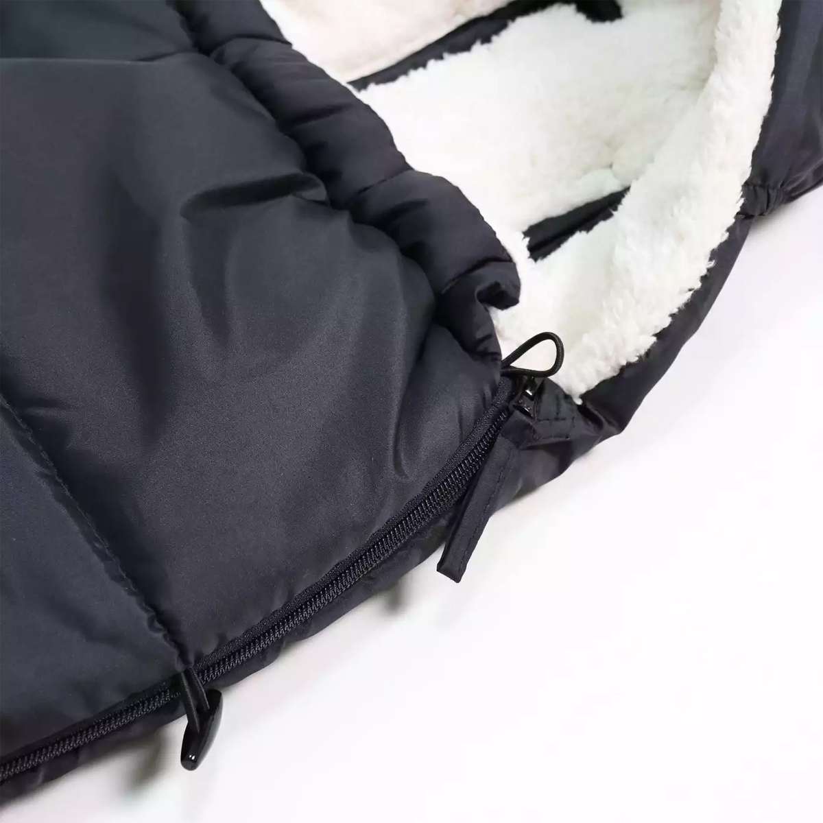 KAISER Hoody 2.0 Fußsack Babyschalenfußsack Schwarz Baby Kapuze Sherpa Fleece - 4011863842511