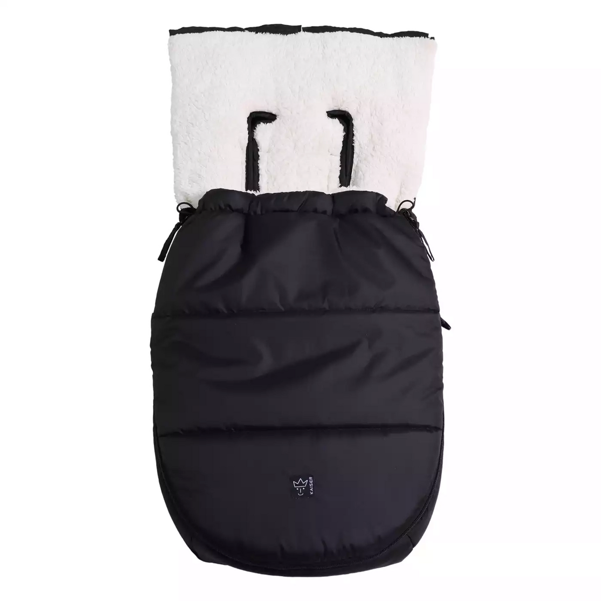 KAISER Hoody 2.0 Fußsack Babyschalenfußsack Schwarz Baby Kapuze Sherpa Fleece - 4011863842511