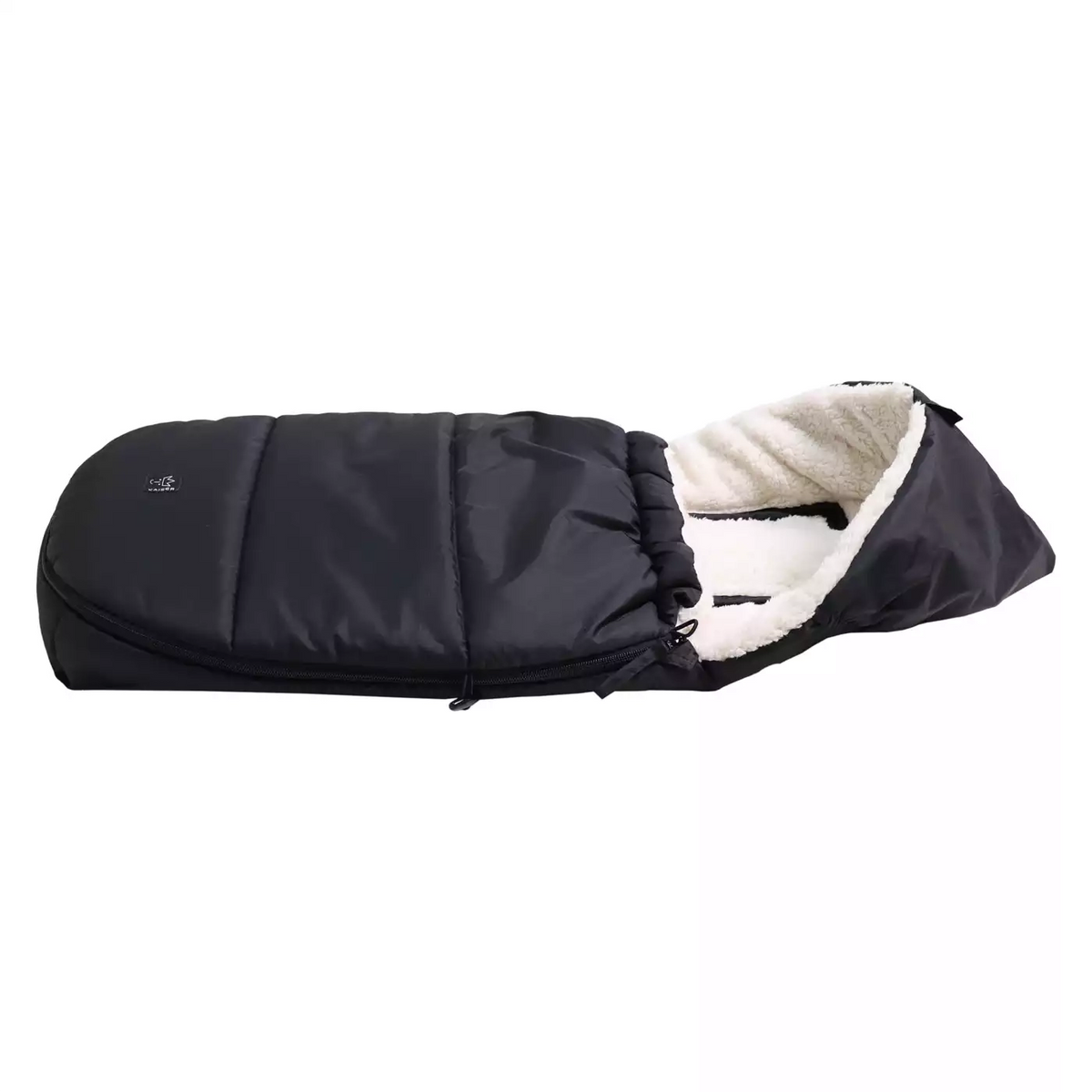 KAISER Hoody 2.0 Fußsack Babyschalenfußsack Schwarz Baby Kapuze Sherpa Fleece - 4011863842511