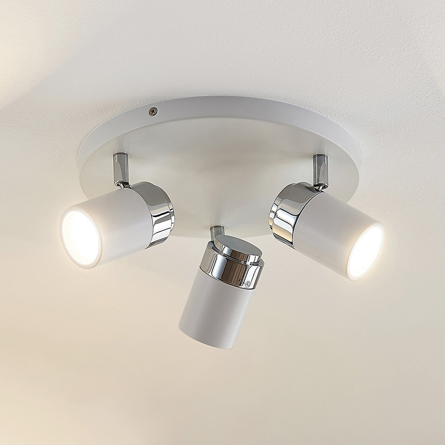Lindby Kardo Bad Deckenrondell In Weiß Und Chrom Deckenlampe Deckenlicht Gu10 B-Ware - 4251096544350