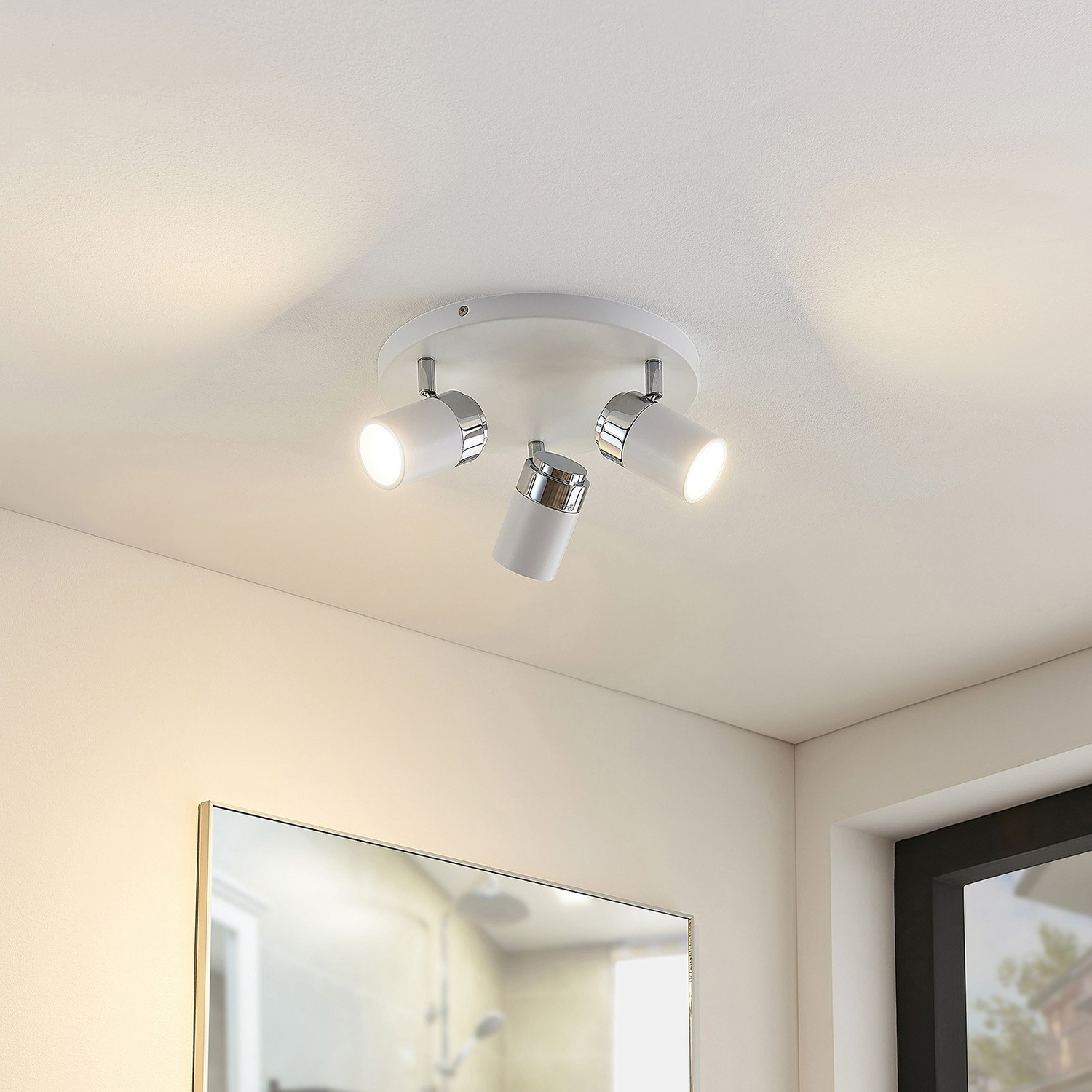 Lindby Kardo Bad Deckenrondell In Weiß Und Chrom Deckenlampe Deckenlicht Gu10 B-Ware - 4251096544350