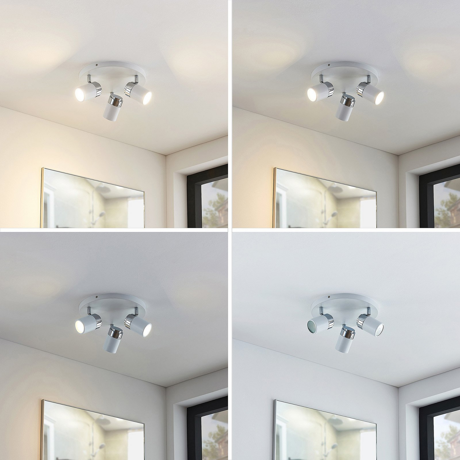 Lindby Kardo Bad Deckenrondell In Weiß Und Chrom Deckenlampe Deckenlicht Gu10 B-Ware - 4251096544350