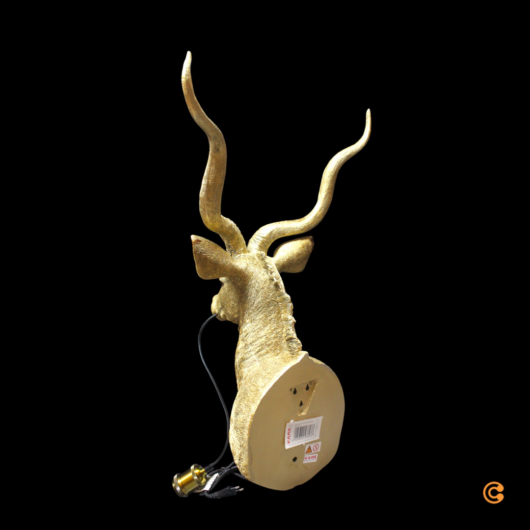 Kare Design Goldene Antilopentier Wandleuchte Antilope Dekoration Dekoleuchte B-Ware - 4025621537137