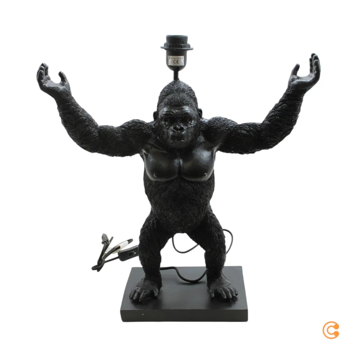 B-Ware Kare Animal King Kong Tischlampe Schreibtischlampe Tischleuchte Mit Textilschirm - 4025621531302