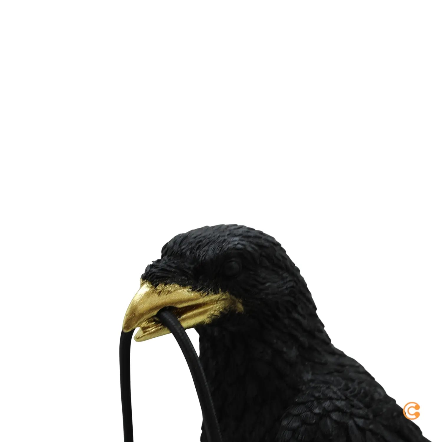 B-Ware Kare Tischleuchte Lampe Animal Sitting Crow Krähe Schwarz Polyresin E27 Deko  - 4025621527053
