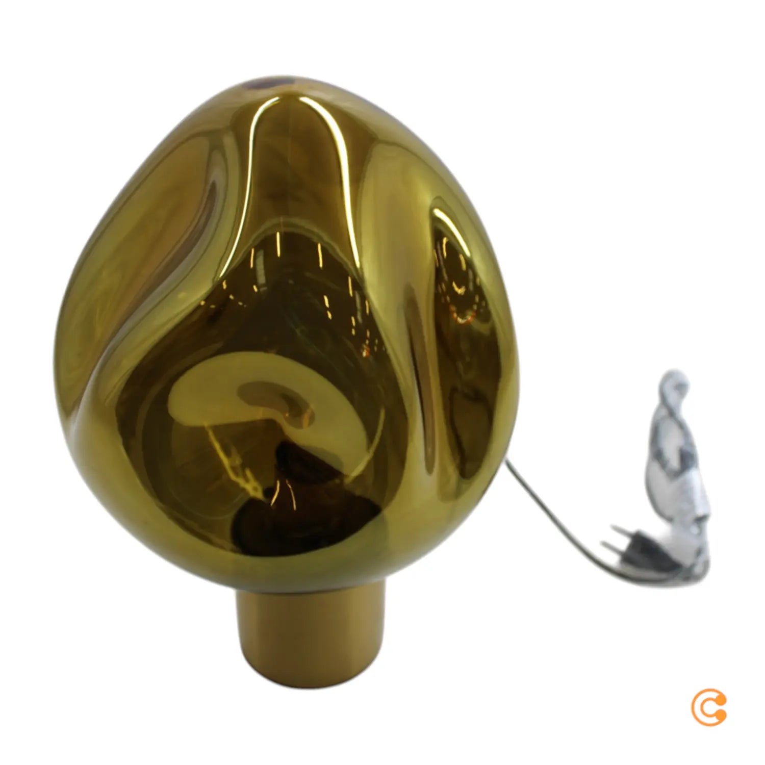 B-Ware Kare Tischleuchte Lampe Supernova Gold Glas Stahl E27 Led 38 Cm Tischlampe - 4025621533498