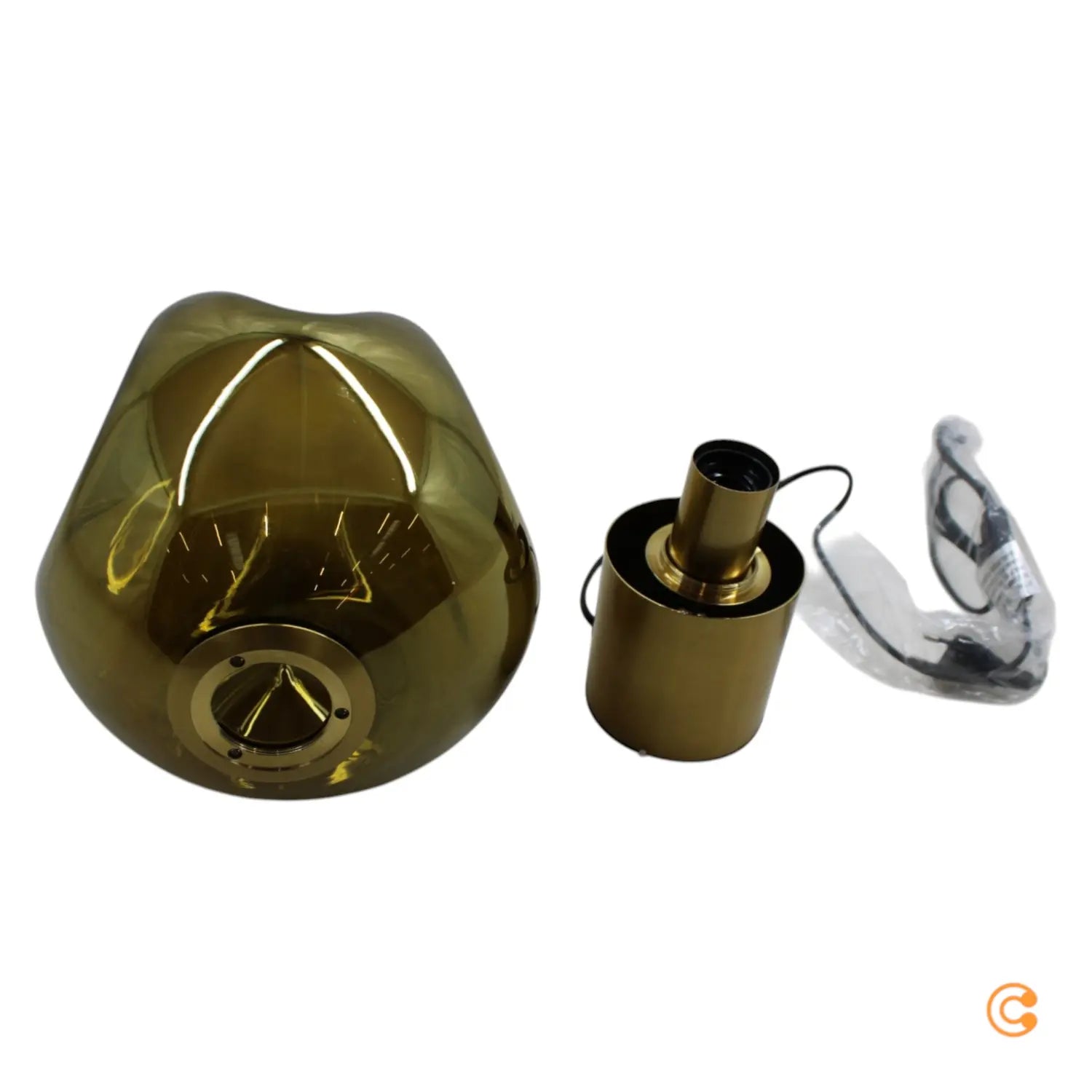 B-Ware Kare Tischleuchte Lampe Supernova Gold Glas Stahl E27 Led 38 Cm Tischlampe - 4025621533498