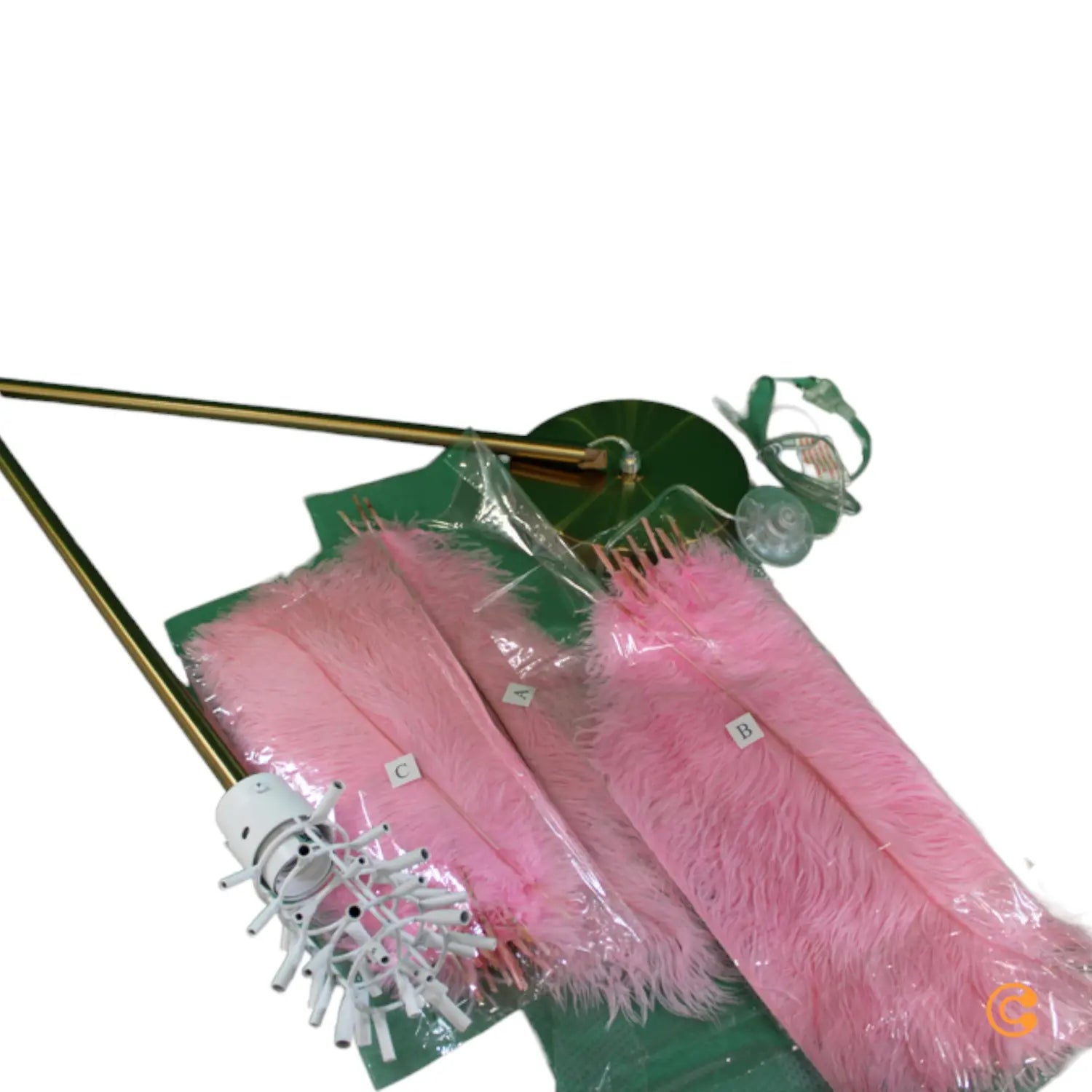 B-Ware Kare Feather Palm Stehleuchte Stehlampe Standleuchte E27 Federn Siehe Text/Foto - 4025621537489