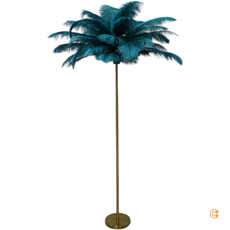 B-Ware Kare Feather Palm Stehleuchte Mit Federn Stehlampe Leuchte Siehe Text - 4025621537496
