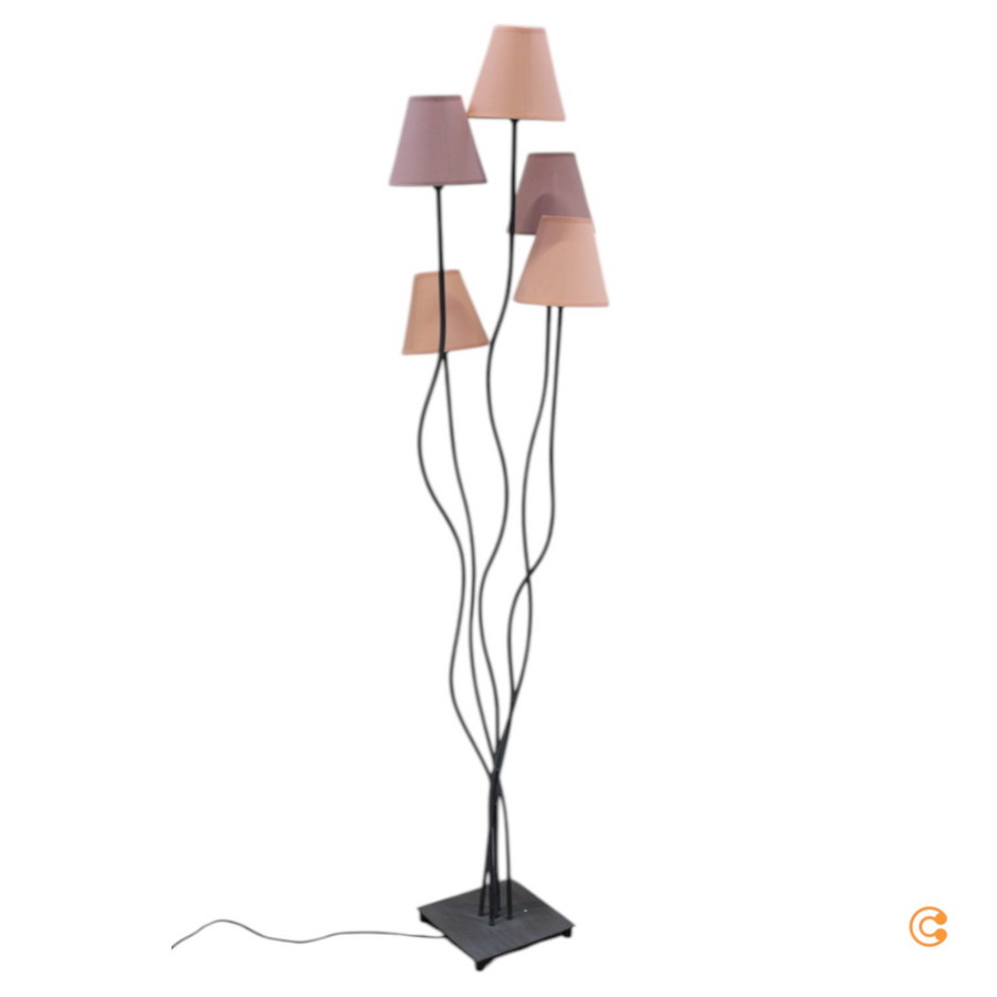 Kare Stehleuchte Lampe Leuchte Flexible Berry Cinque 5 Flg Rosa Stahl B-Ware - 4025621606420