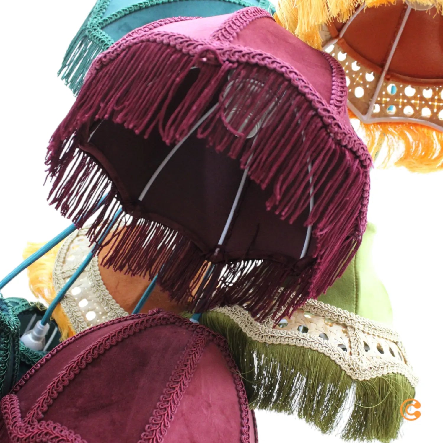 B-Ware Kare Hängeleuchte Pendelleuchte Saloon Fringes Lampe Bunt 10 Flammig E14 Led - 4025621574651