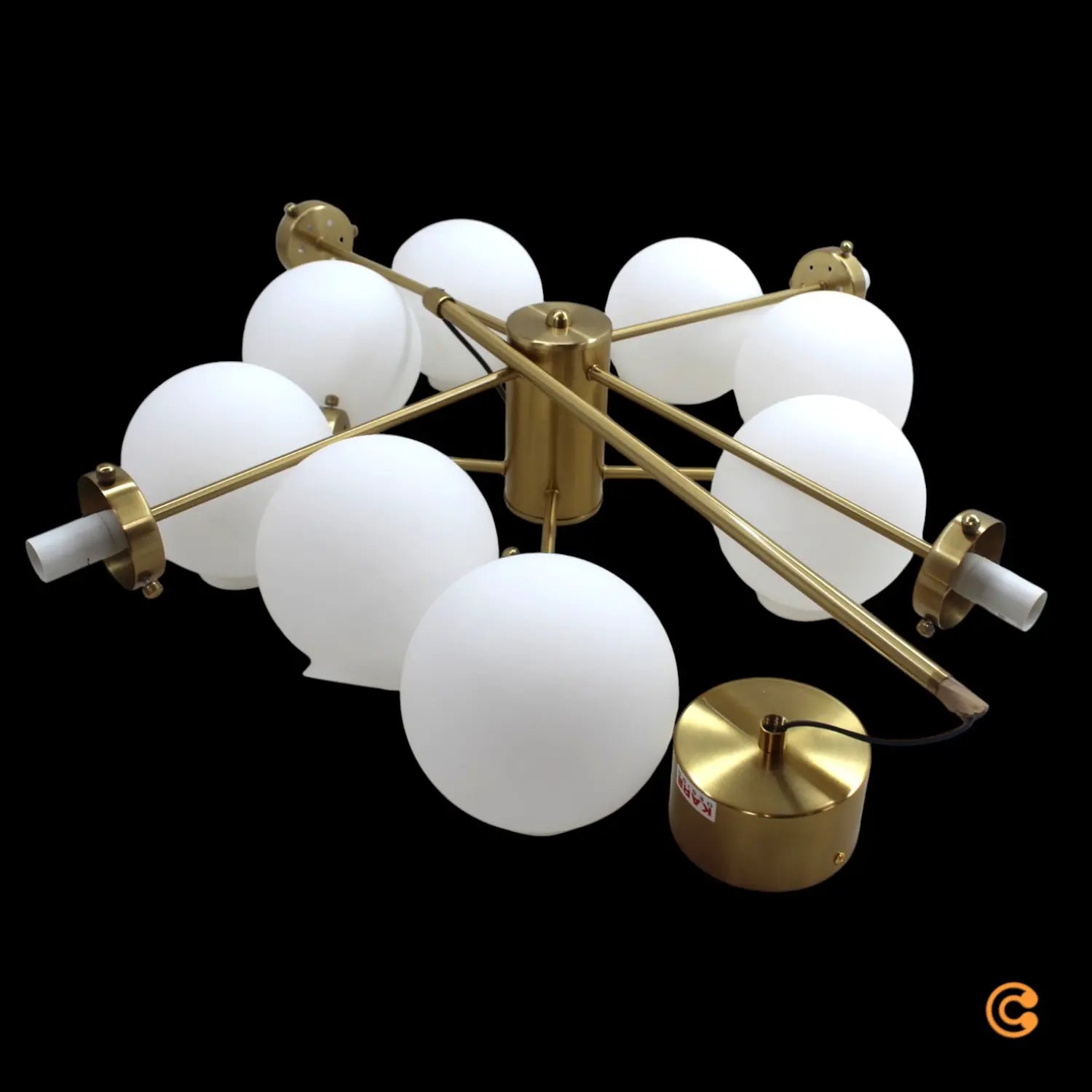 B-Ware Kare Hängeleuchte Pendelleuchte Heavenly Messing Weiß Esszimmer Wohnzimmer Lampe - 4025621529514