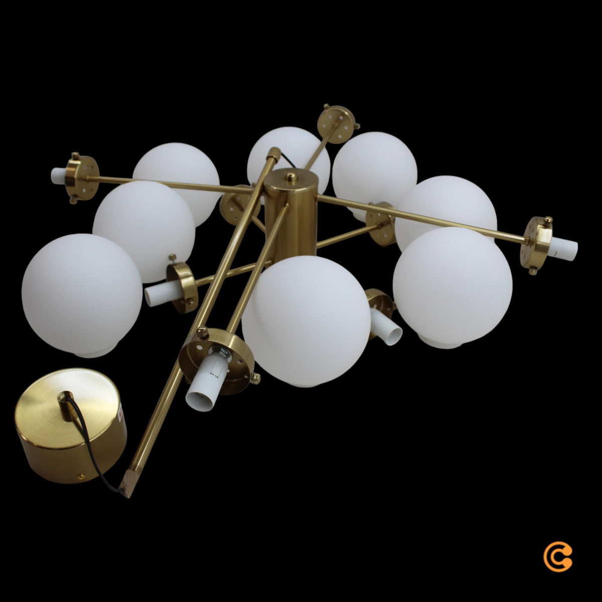 KARE Hängeleuchte Pendelleuchte Heavenly Messing Weiß Esszimmer Wohnzimmer Lampe - 4025621529514