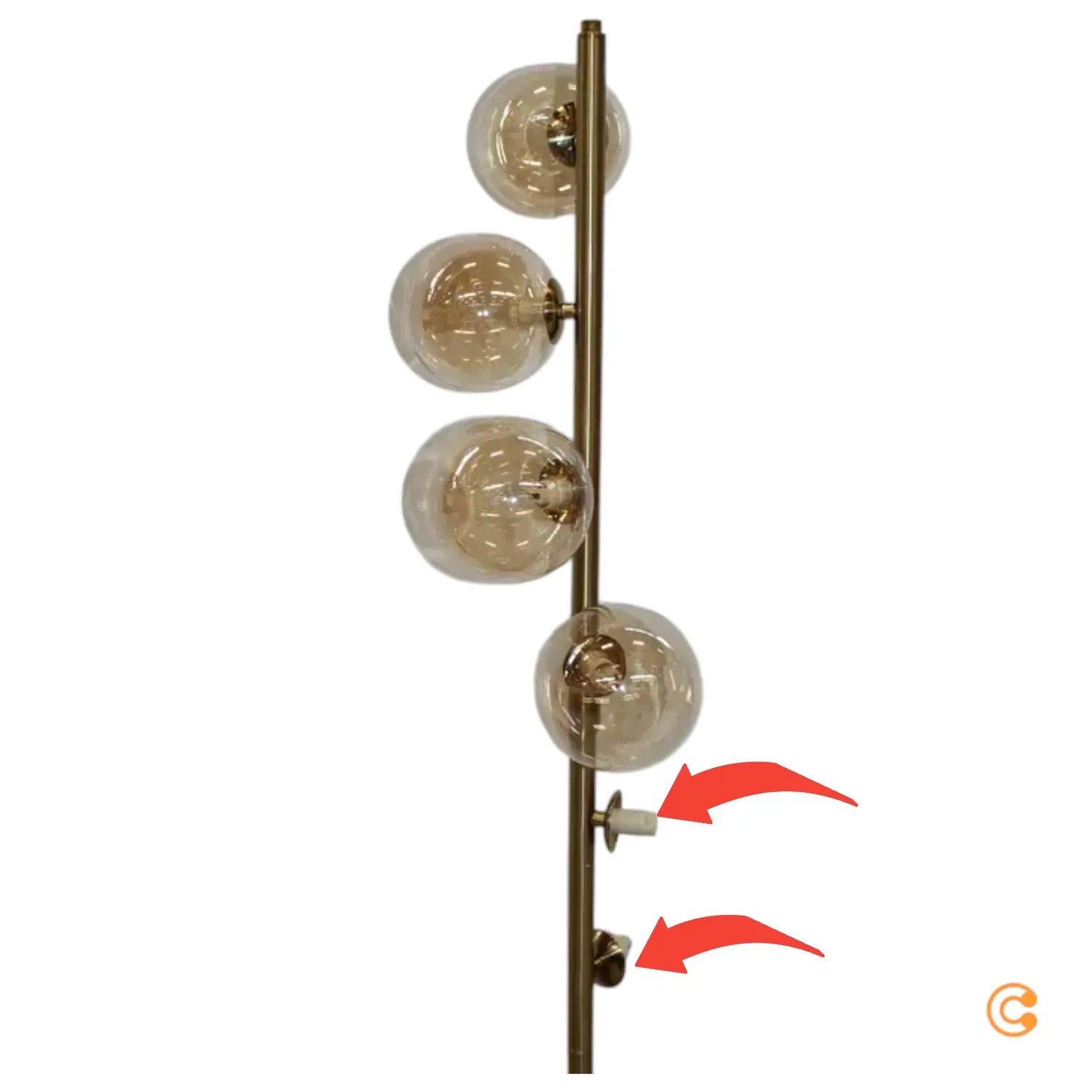 C-Ware Kare Scala Balls Stehleuchte Sechsflammig Gold G9 Stehlampe Siehe Text/Foto - 4025621525097