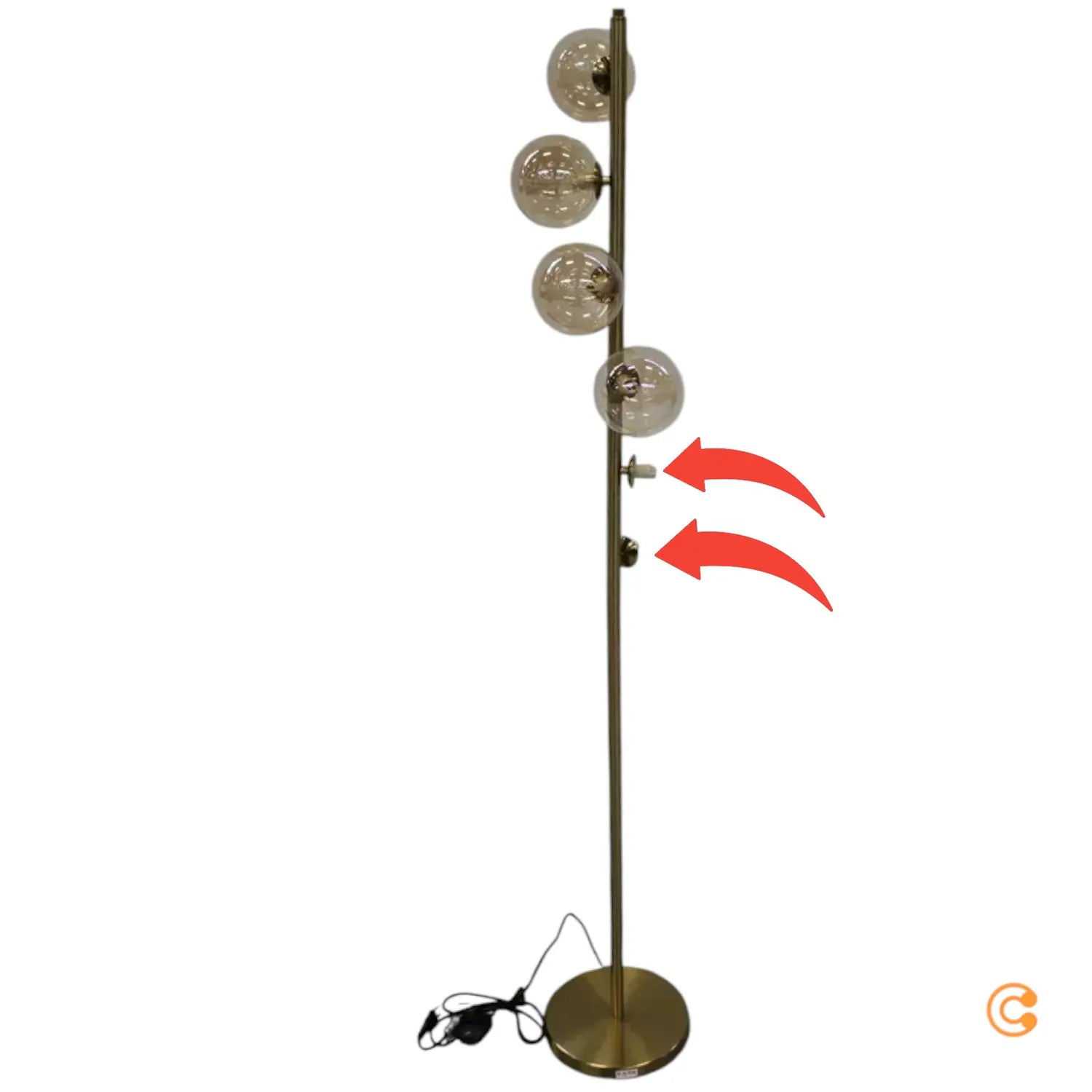 C-Ware Kare Scala Balls Stehleuchte Sechsflammig Gold G9 Stehlampe Siehe Text/Foto - 4025621525097