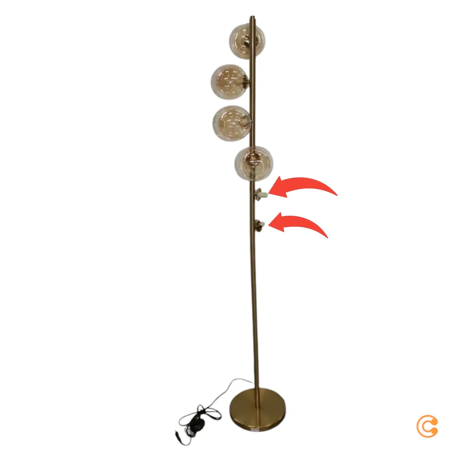 C-Ware Kare Scala Balls Stehleuchte Sechsflammig Gold G9 Stehlampe Siehe Text/Foto - 4025621525097