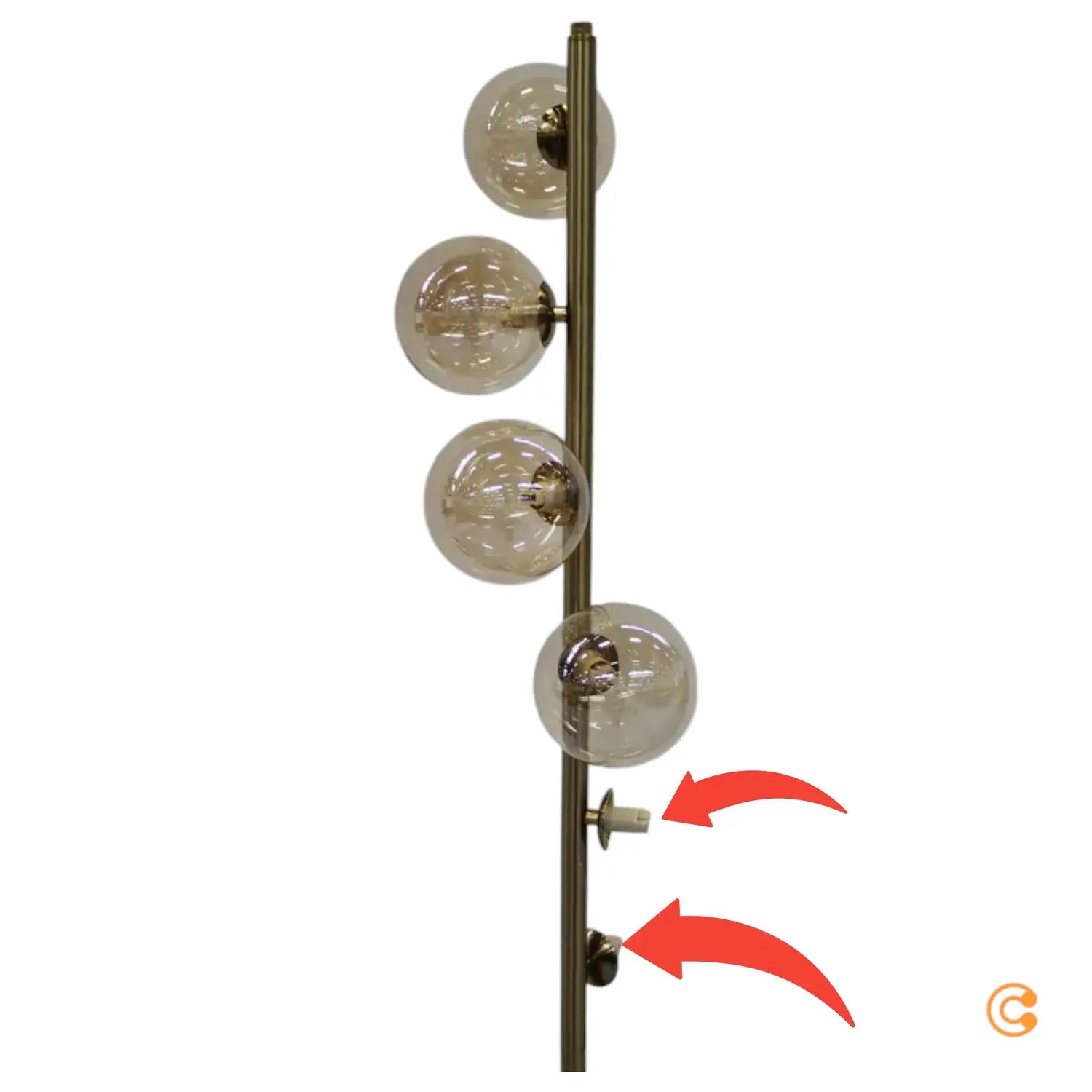 C-Ware Kare Scala Balls Stehleuchte Sechsflammig Gold G9 Stehlampe Siehe Text/Foto - 4025621525097