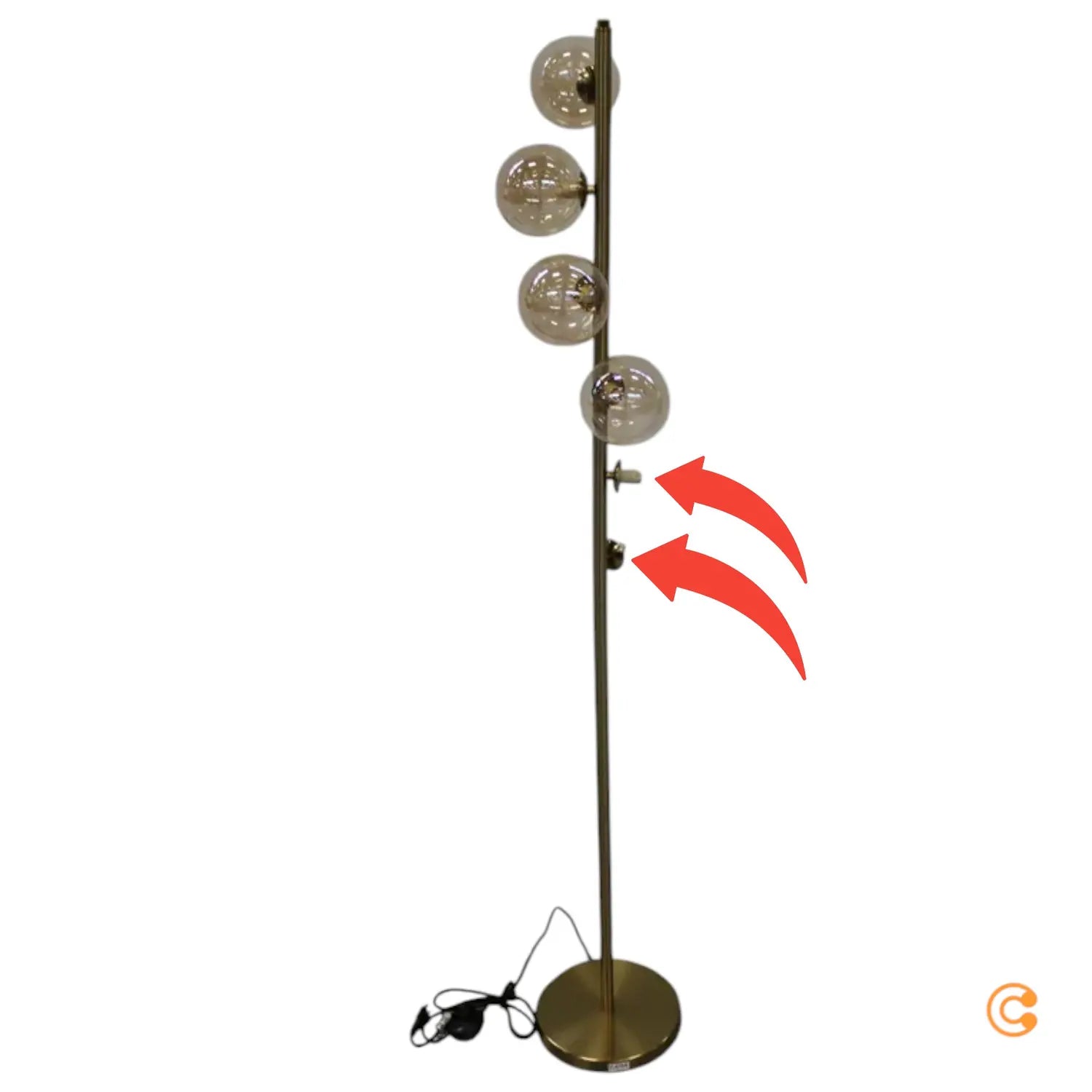 C-Ware Kare Scala Balls Stehleuchte Sechsflammig Gold G9 Stehlampe Siehe Text/Foto - 4025621525097