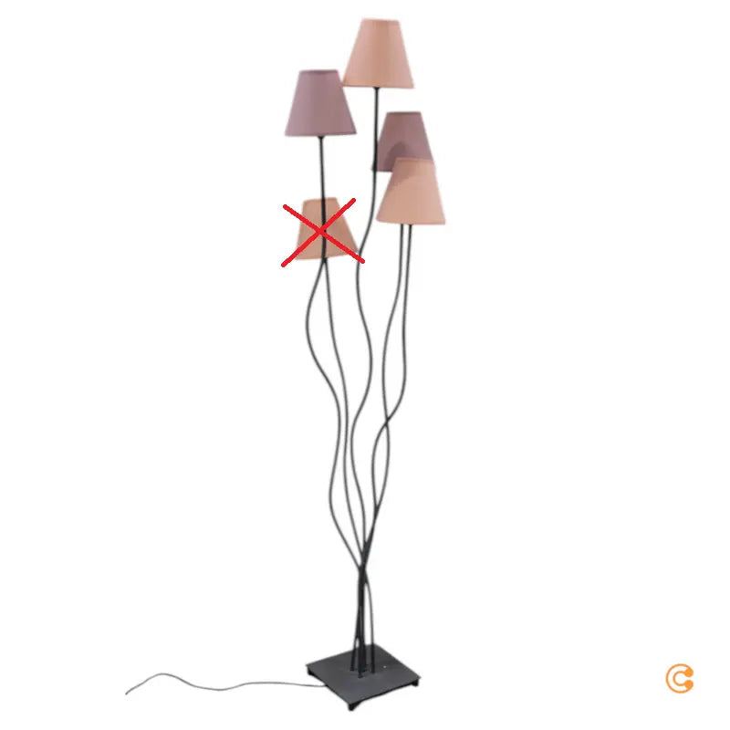 B-Ware Kare Stehleuchte Lampe Leuchte Berry Cinque 5flg Rosa Siehe Text/Foto - 4025621606420
