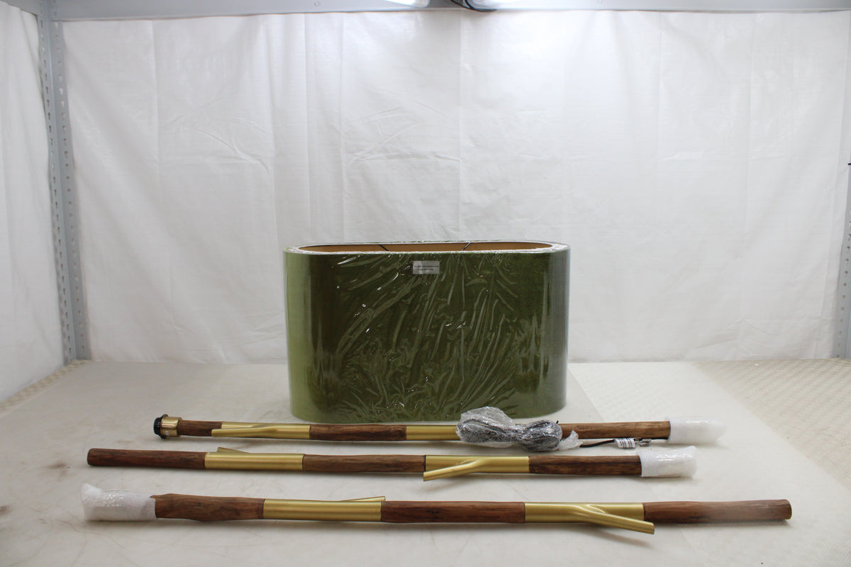 Kare Stehleuchte Stehlampe Twig Grün Gold Baumwolle Holz E27 SIEHE TEXT/FOTO - 4025621575672