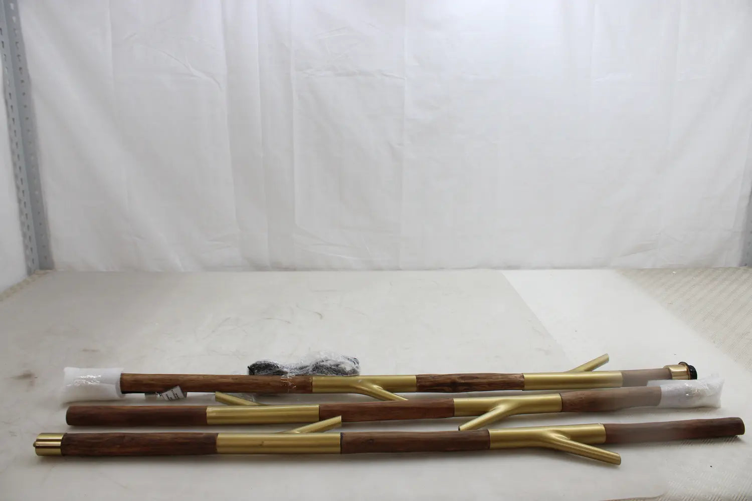 C-Ware Kare Stehleuchte Stehlampe Twig Grün Gold Baumwolle Holz E27 Siehe Text/Foto - 4025621575672